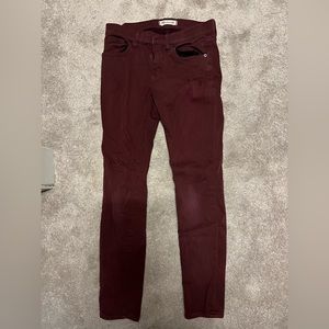 Madewell skinny maroon pants